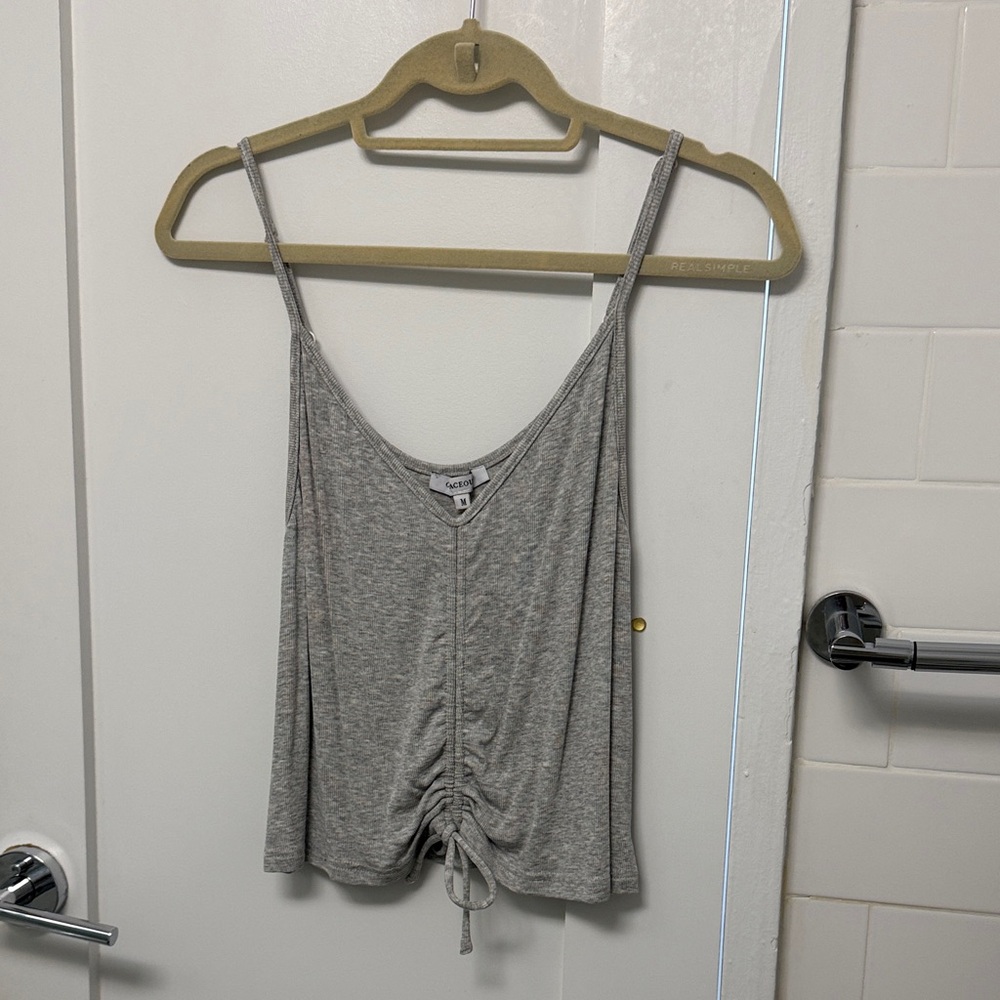 Olivaceous Light Gray Ruched Camisole